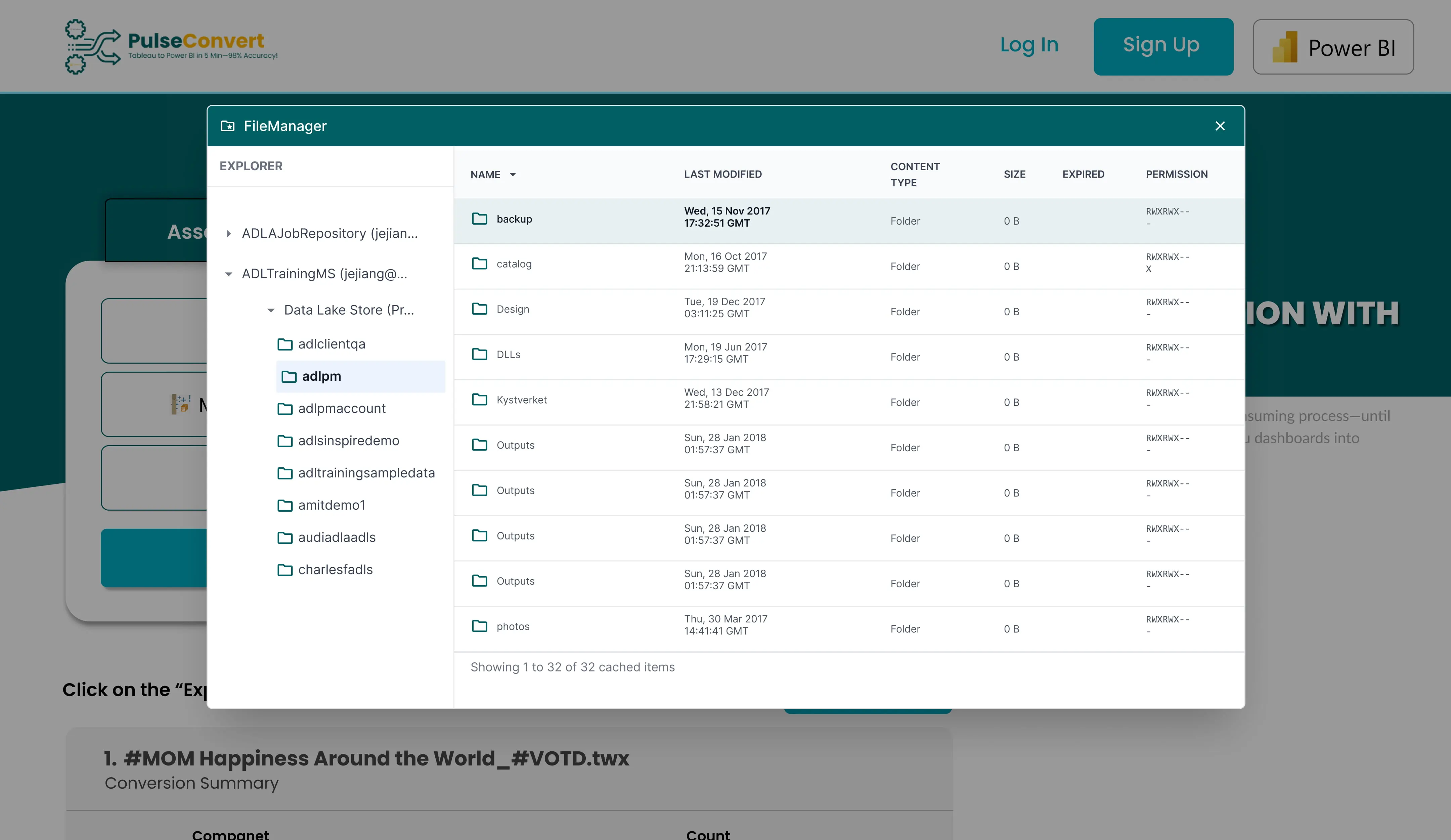 Pulse Convert File Manager Dashboard Screenshot